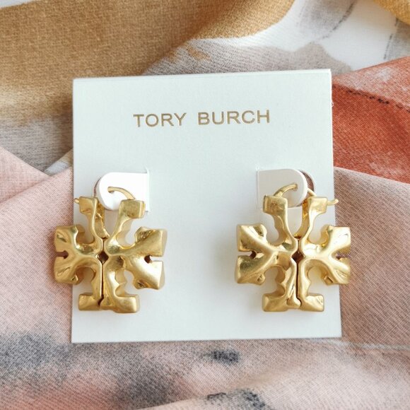 Tory Burch - Roxanne - Gold Oversized Hidden Earrings - Picture 1 of 4